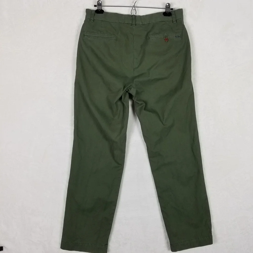 Polo Ralph Lauren Suffield Pant Mens 33 Olive Green Cotton Chino Straight Leg